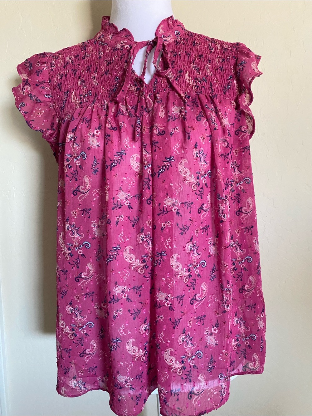Women’s See-Through Blouse with Tie-Front